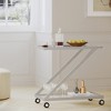Modern Z Shaped Bar Cart, Iron Service Cart With Tempered Glass Shelves, Rolling Casters, Bar Cart With Handle - 4 of 4