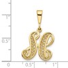Black Bow Jewelry 14k Yellow Gold, Maci Collection, LG Filigree Script Initial H Pendant - 3 of 4