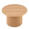 Coolbibila 27” Round Coffee Table,Modern Round Coffee Table With Walnut Wood Veneer Tabletop And Metal Base,Farmhouse Wooden Coffee Table - 2 of 4