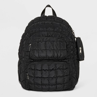 Kids' 16" Two Pocket Quilted Backpack with Clip-On Case - art class™ Black"