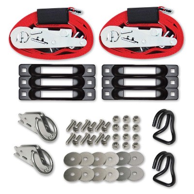 SNAP-LOC E-Track Single Truck Trailer 6-Pack Tie-Down Anchor Kit with 2 in x 16 ft Ratchet Straps 4,400 lb Plus Rings Hooks