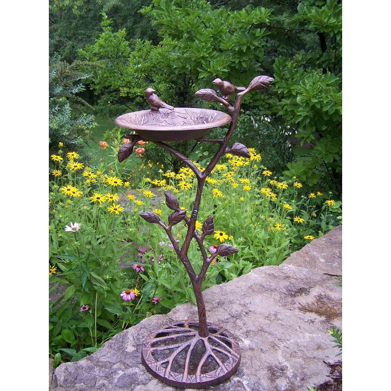 34&#34; Meadow Birdbath - Antique Bronze - Oakland Living, 3 of 11