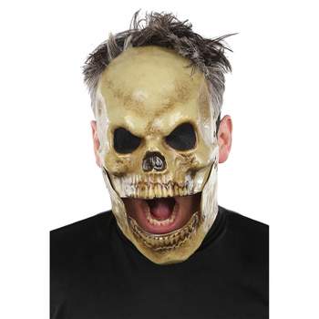 Seasonal Visions Mens Jabber Jaw Bonehead Costume Mask - 10 in x 9 in x 9 in - Beige