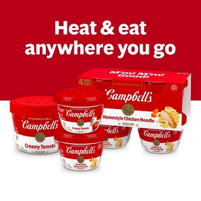 Campbell&#39;s Homestyle Chicken Noodle Soup Microwavable Mini Cups - 28oz/4pk