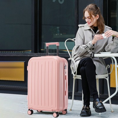 20"/24"/28" 3 pcs/set in ABS 360～ Spinner Wheel Luggage, Carry on Suitcase with Cup Holder & USB Port