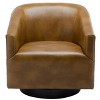 CAVINAS Swivel Accent Chair with Black Wooden Base and No-Sag Springs, Fabric Upholstered Lounge Chair for Living Room - 2 of 4