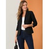 Allegra K Women's Elegant Work Office Lapel Collar Button Down Regular Fit Suit Blazer - 2 of 4