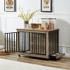 Gulches The All - in - One Indoor Pet Essential: 3 - Door Dog Crate with Feeding Bowl, Wheels & Flip - Up To - 2 of 4
