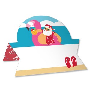 Big Dot of Happiness Tropical Christmas - Beach Santa Holiday Party Tent Buffet Card - Table Setting Name Place Cards - Set of 24 - 1 of 4