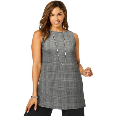 Jessica London Women's Plus Size Stretch Knit Tunic Tank