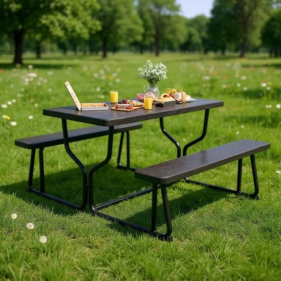All Weather Outdoor Picnic Table and Bench Set