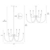 LNC Dolohovstrout 12 -Light  47.2" Modern Tiered Candle Oversized Chandelier, Black - 3 of 4