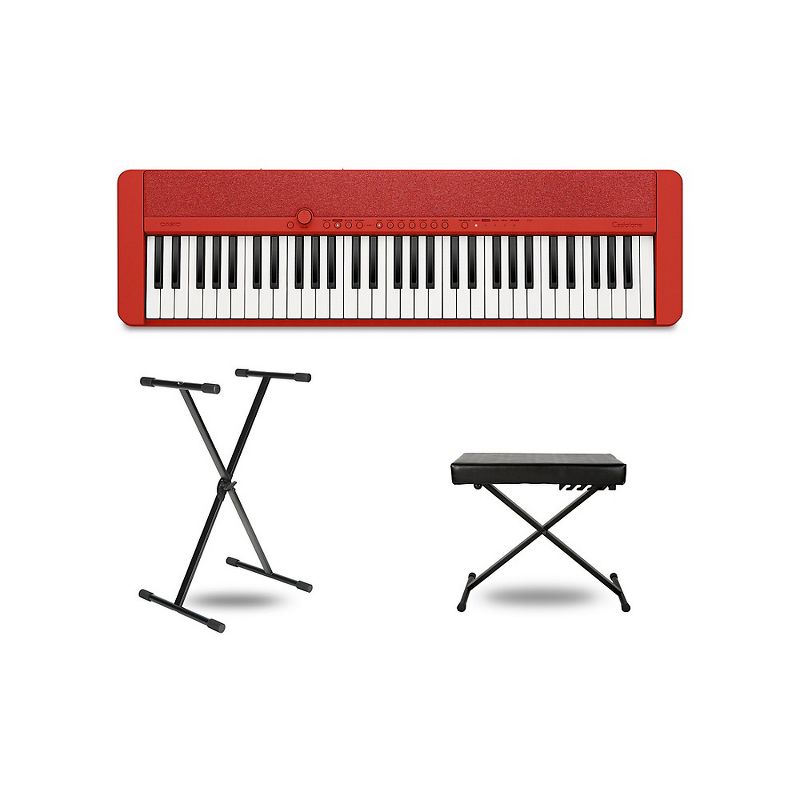 Casio Casiotone CT-S1 Keyboard With Stand and Bench Red, 1 of 7