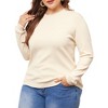 Agnes Orinda Women's Plus Size Long Sleeve Crewneck 2024 Fall Knit Casual Basic Pullover Sweaters - image 2 of 4