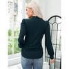 WhizMax Women's Knit Ribbed Maternity Top Mock Neck Long Sleeve Shirts Pregnant Ruched Tunic Pullover Sweater - 4 of 4