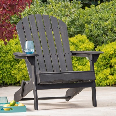 Rustic Foldable Acacia Wood Adirondack Chair, Weather-Resistant Outdoor Seating for Patio, Deck, Garden, and Backyard Comfort-Coolbibila