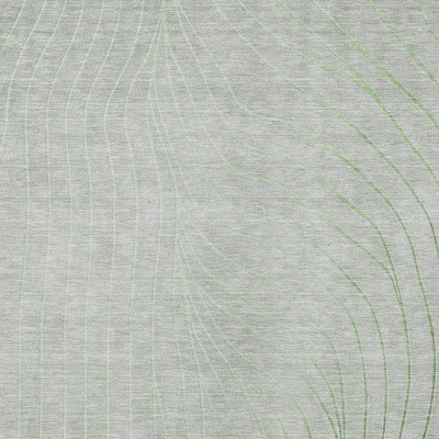 HomeRoots 5' X 8' Artichoke Green And Silver Abstract Washable Indoor Outdoor Area Rug