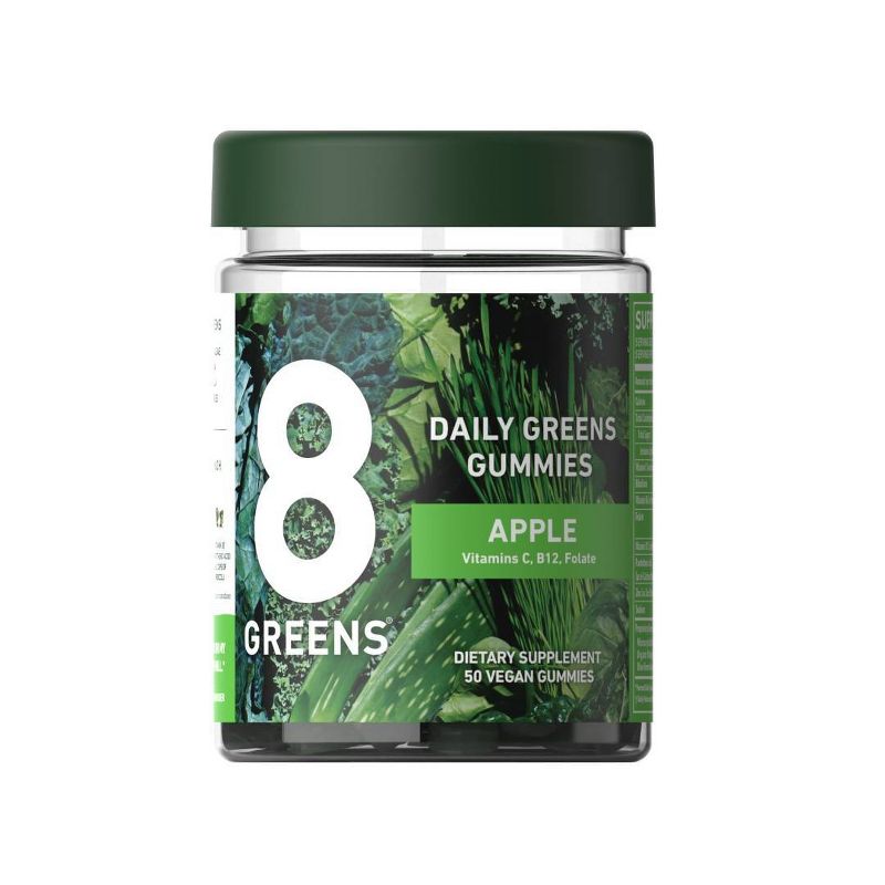 8Greens Daily Greens Vegan Gummies Dietary Supplement - Apple, 1 of 8