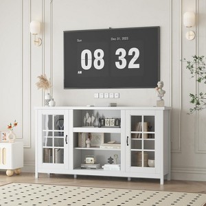 Modern TV Stand for 65 Inch TVs,Wood Media Console with Storage Cabinets, Entertainment Center for Living Room/Office - 1 of 4