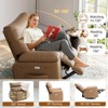 Recliner Chair for Adults, PU Leather Electric Rocker Recliner, 270 Degree Swivel Chair with Side Pocket, Modern Massage Sofa for Living Room Bedroom - 4 of 4