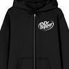 Dr. Pepper Bottle Cap With Logo Adult Black Zippered Hoodie - 2 of 3