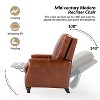 Set of 2 Theresa Modern Upholstery Genuine Leather Recliner with Nailhead Trim for Living Room and Bedroom| ART OF LIVING DESIGNS - 3 of 4