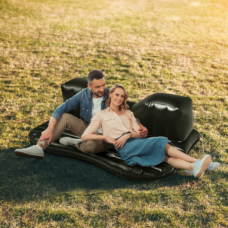 Costway Inflatable Car Air Backseat Mattress Flocking Travel SUV Camping Pad Pill & Pump, 5 of 11