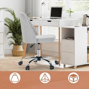 FONTOI Task and Office Chairs, Office Chair with Cross-Leg and Adjustable Height, Armless Swivel for Home Office, Gray, 20.4"*22.8"*29.3" - 1 of 4