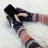 Allegra K Women's Winter Fingerless Thumbhole Elbow Length Knitted Gloves Arm Warmer - 4 of 4