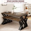 Kitchen Table with Benches, Dining Table Set for 4 with Faux Marble Tabletop - 4 of 4