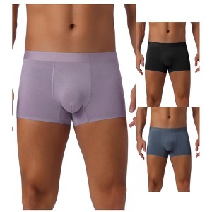 INSPIRE CHIC Men's 3 Pack Elastic Waist Solid Color Basic Boxer Briefs - 1 of 4