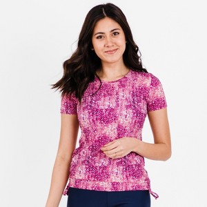 Calypsa Women's UPF 50+ Short Sleeve Adele Swim Top - 1 of 4