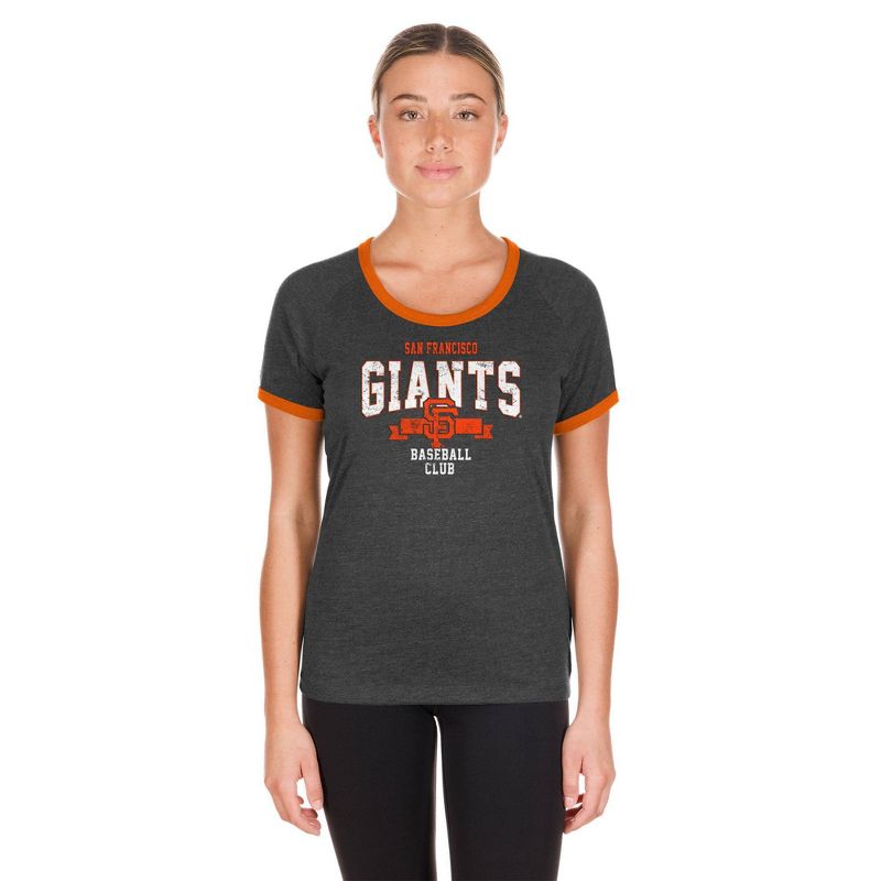 MLB San Francisco Giants Women&#39;s Heather Bi-Blend Ringer T-Shirt, 5 of 7