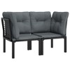 vidaXL Patio Corner Chairs with Cushions 2 pcs Black and Gray Poly Rattan - 2 of 4