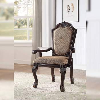 Chateau De Ville 29" Accent Chairs Fabric and Espresso - Acme Furniture