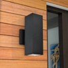 Rennnsan Thalun 11"H Hardwired Rectangle Aluminum Modern LED Dimmable Outdoor Wall Sconce in Black - 2 of 4