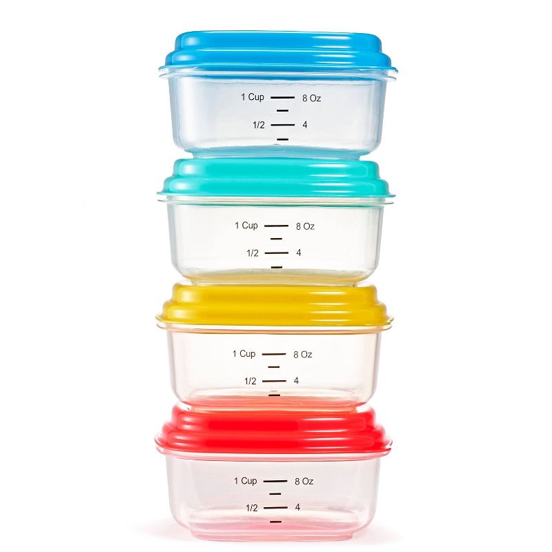 Fit &#38; Fresh Snack &#38; Stack Set 4-1 Cup Containers with 2 Ice Packs, 1 of 5