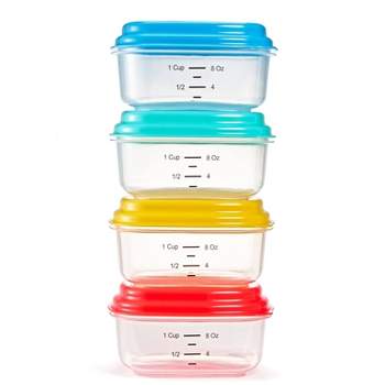 Fit & Fresh Snack & Stack Set 4-1 Cup Containers with 2 Ice Packs