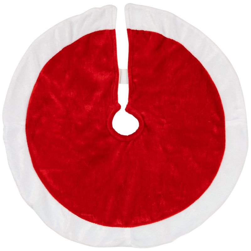 Northlight Traditional Mini Christmas Tree Skirt - 18" - Red and White, 1 of 7