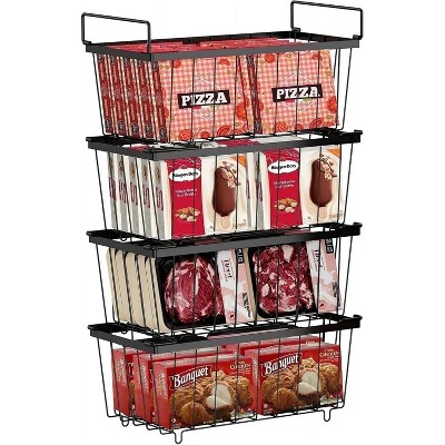 LunaLulinlk Freezer Organizer Bins, 4 Pack Stackable Chest Freezer Organizer for 5-7 Cu.ft Deep Chest Freezer Organization
