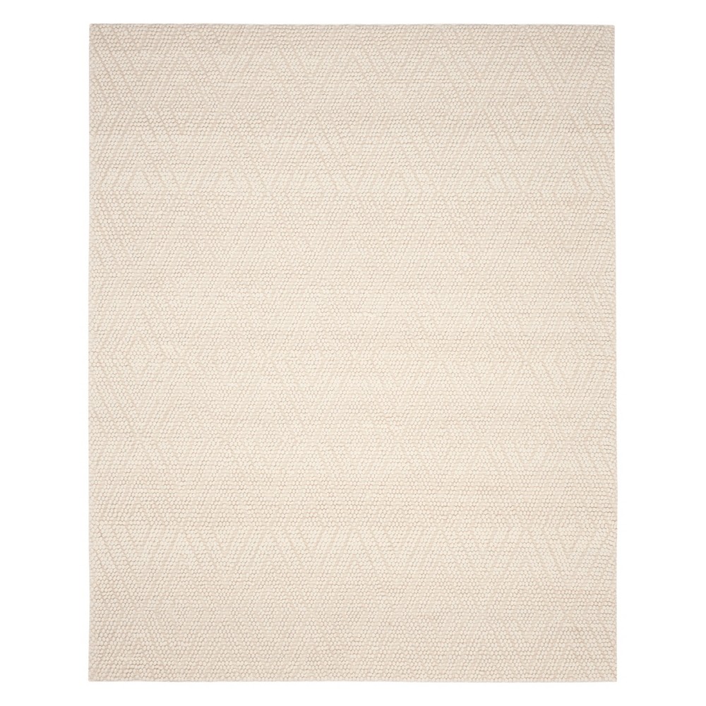  Geometric Woven Area Rug Ivory