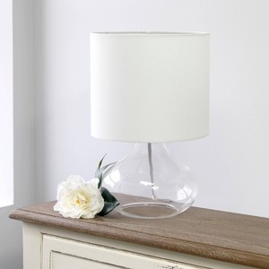Glass Raindrop Table Lamp with Fabric Shade - Simple Designs - 1 of 4