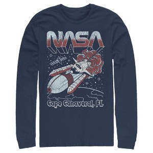 Men's NASA Cape Canaveral FL Blast Off Retro Long Sleeve Shirt - 1 of 3