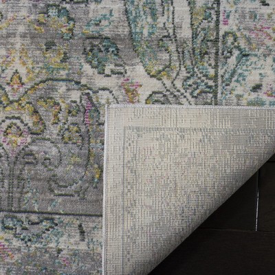 Grey and Multicolor Synthetic 6' x 9' Abstract Area Rug