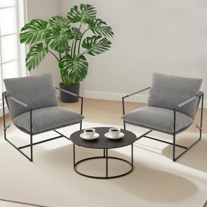 Accent Chair for Living Room, Modern Metal Framed Upholstered Armchair, Lounge Chair for Bedroom, Living Room, Reading Room - 1 of 4