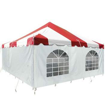 Party Tents Direct Weekender Outdoor Canopy Pole Tent with Sidewalls, Red, 20 ft x 20 ft