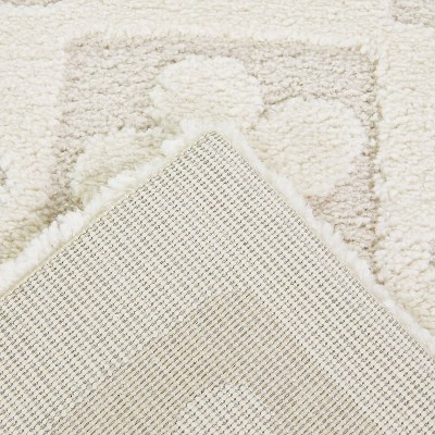 Alyson Gray Floral Synthetic Kids' Area Rug 5'3" x 7'