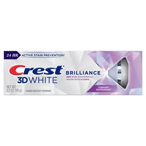 Crest 3D White Brilliance + Advanced Stain Protection Premium Vibrant Peppermint Toothpaste , image 2 of 8 slides