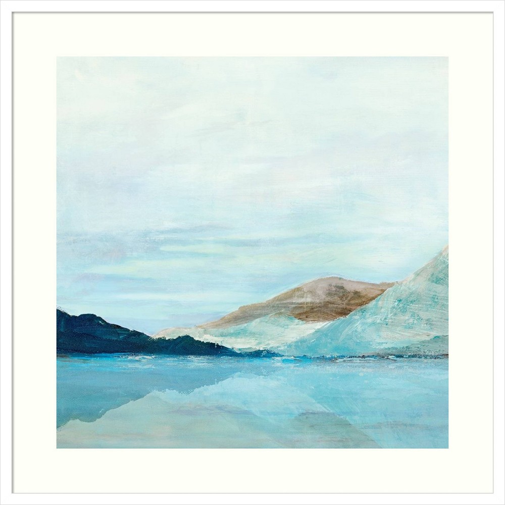 Photos - Other Decoration 33" x 33" Coastal Mountains by Isabelle Z Framed Wall Art Print White - Amanti Art: Abstract Nature Landscape, Modern Decor