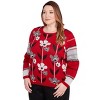 Alfred Dunner Women's Vertical Flower Zig Zag Sweater - 3 of 4